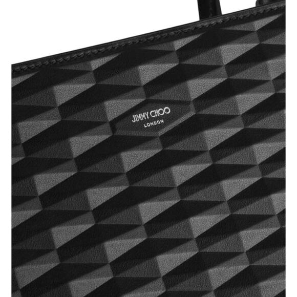 Jimmy Choo The Avenue M Diamond Embossed 3D Calf Skin Leather NEW FULLINCLUSION - Picture 7 of 8